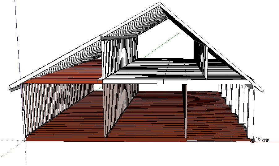 SketchUp model of the completed upstairs living space