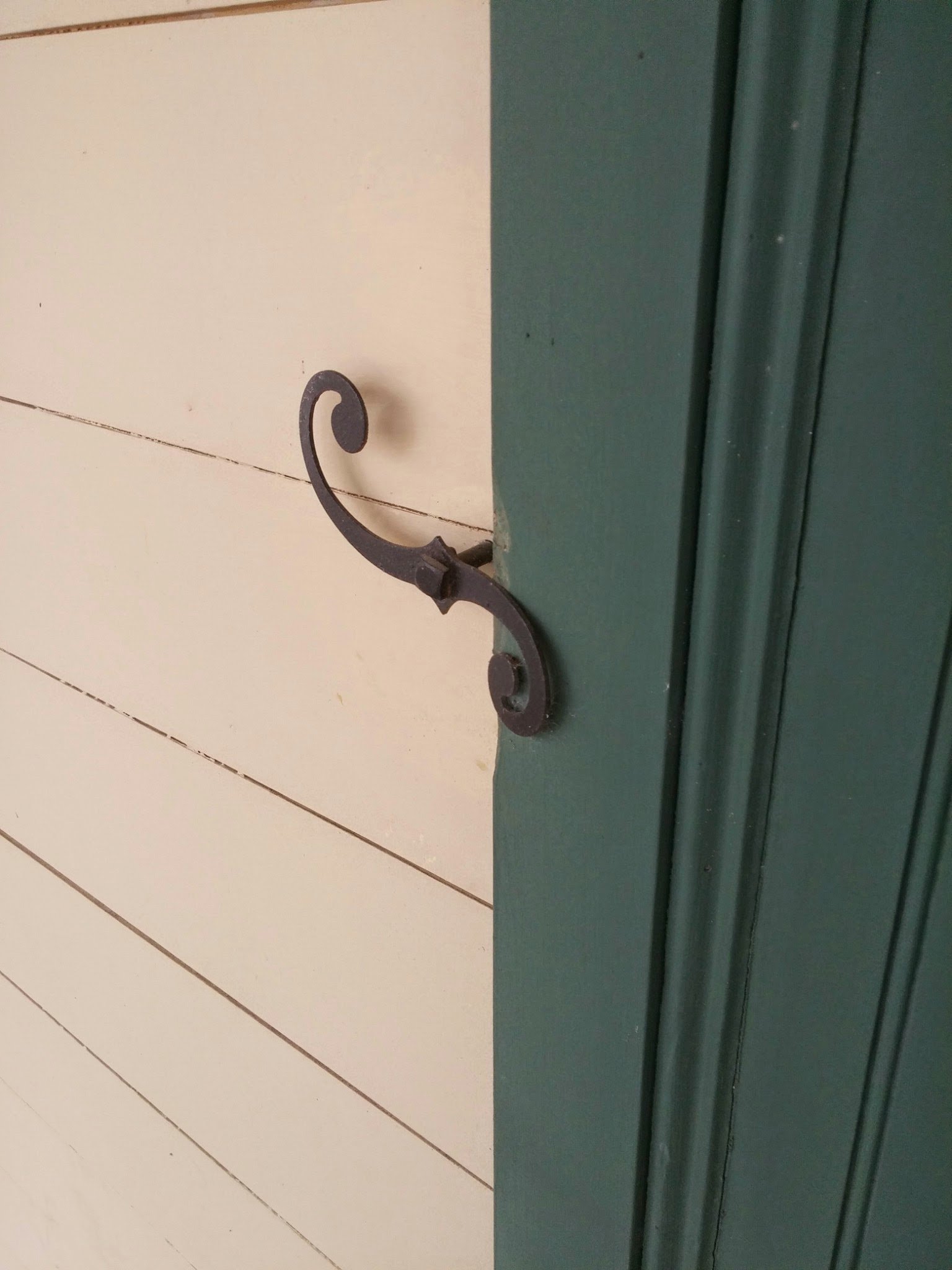 A hand-forged door pull